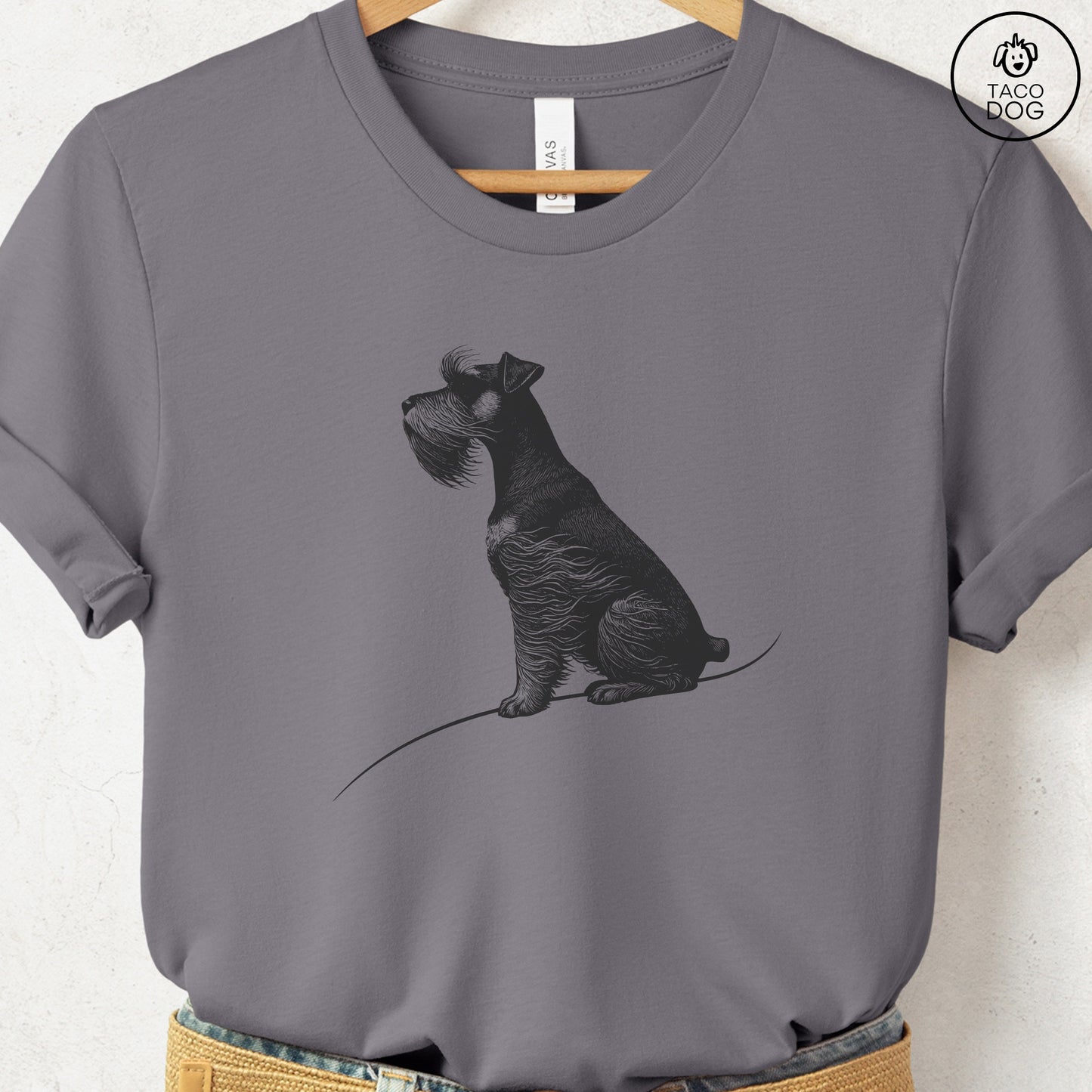 Schnauzer Tail Wind T-Shirt Storm Taco-Dog