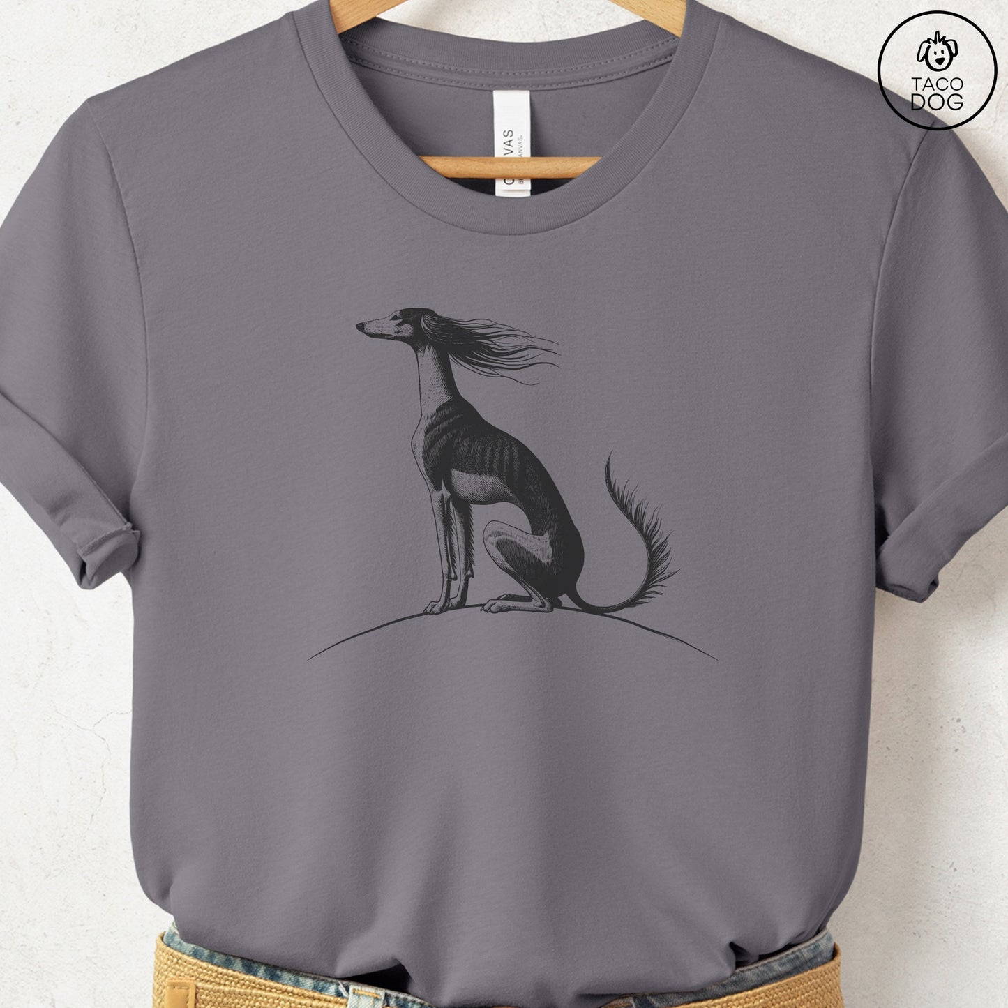 Saluki Tail Wind T-Shirt Storm Taco-Dog
