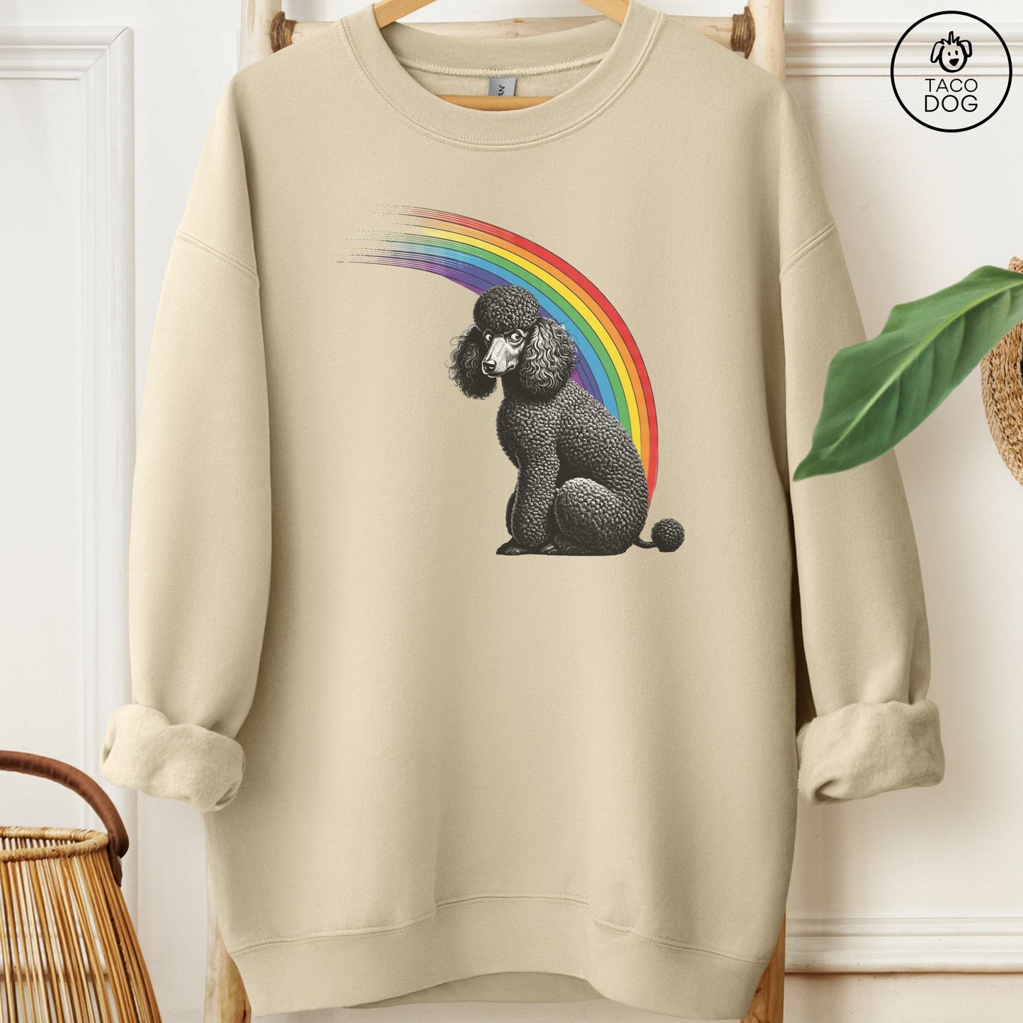 Poodle Rainbow Sweatshirt Sand
