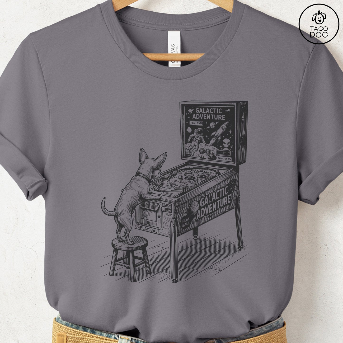 Chihuahua Pinball T-Shirt Storm Taco-Dog