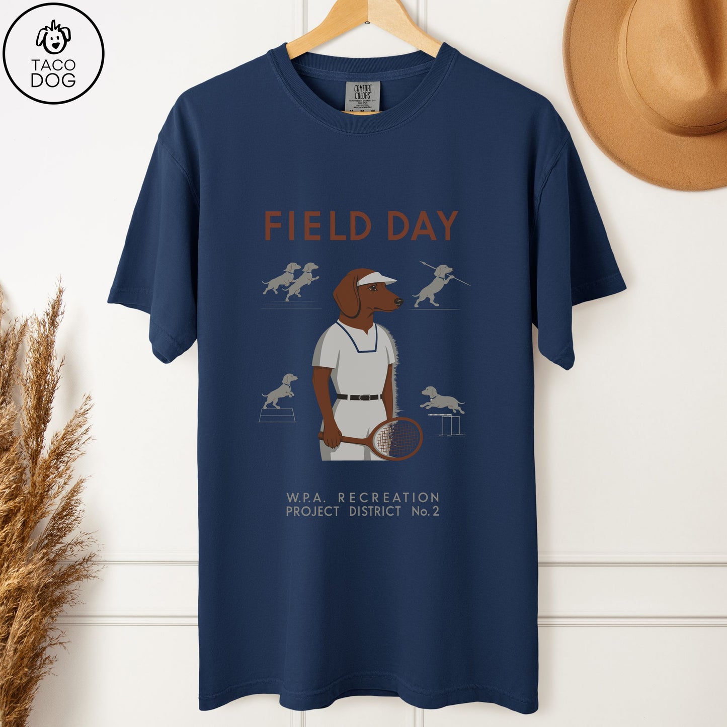 Dachshund Field Day Premium T-Shirt Midnight Taco-Dog