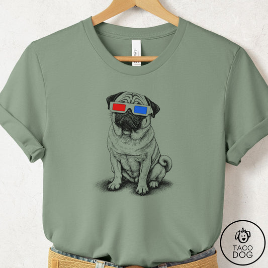 Pug 3d T-Shirt Sage Taco-Dog