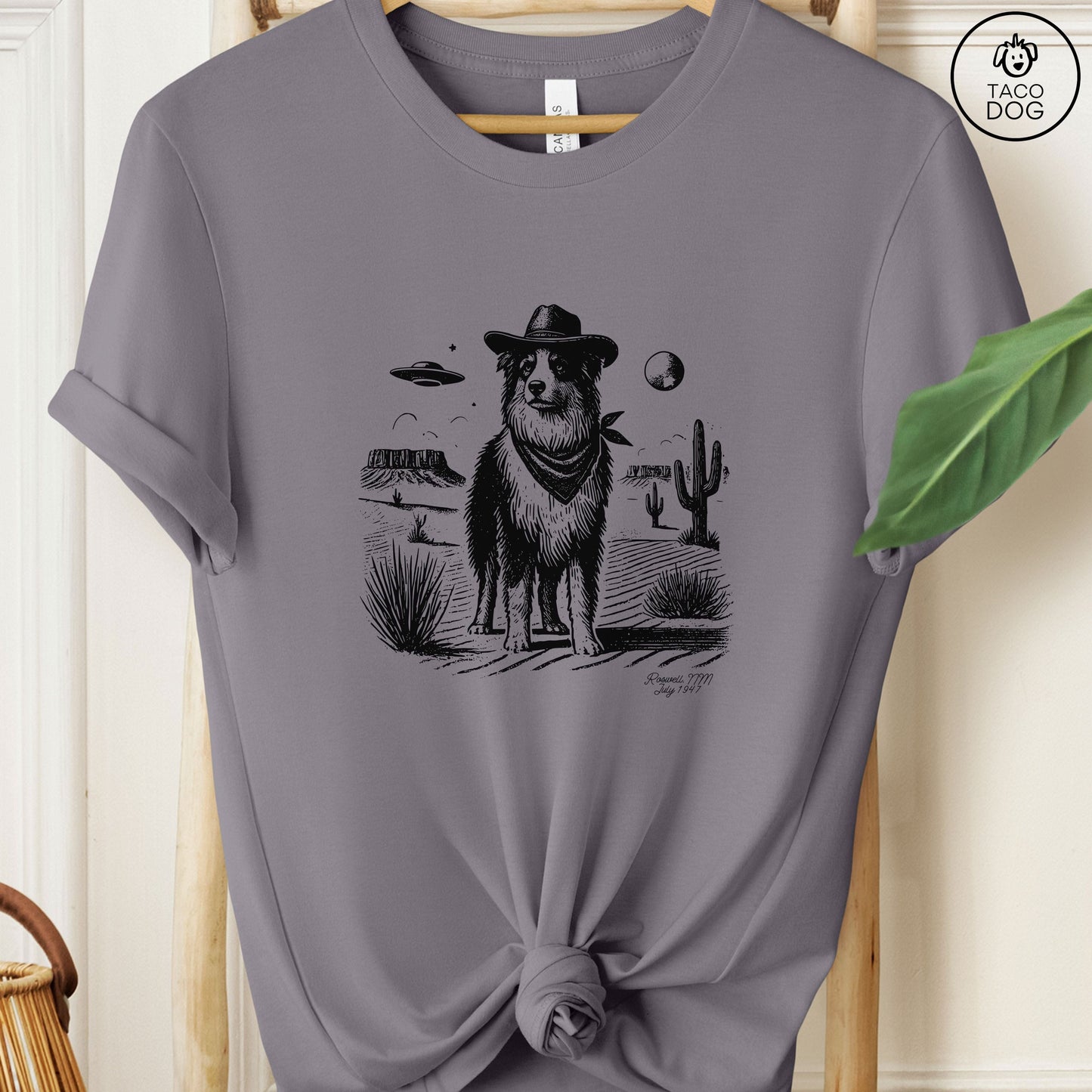 Australian Shepherd Aussie Cowboy Ink Space UFO T-Shirt