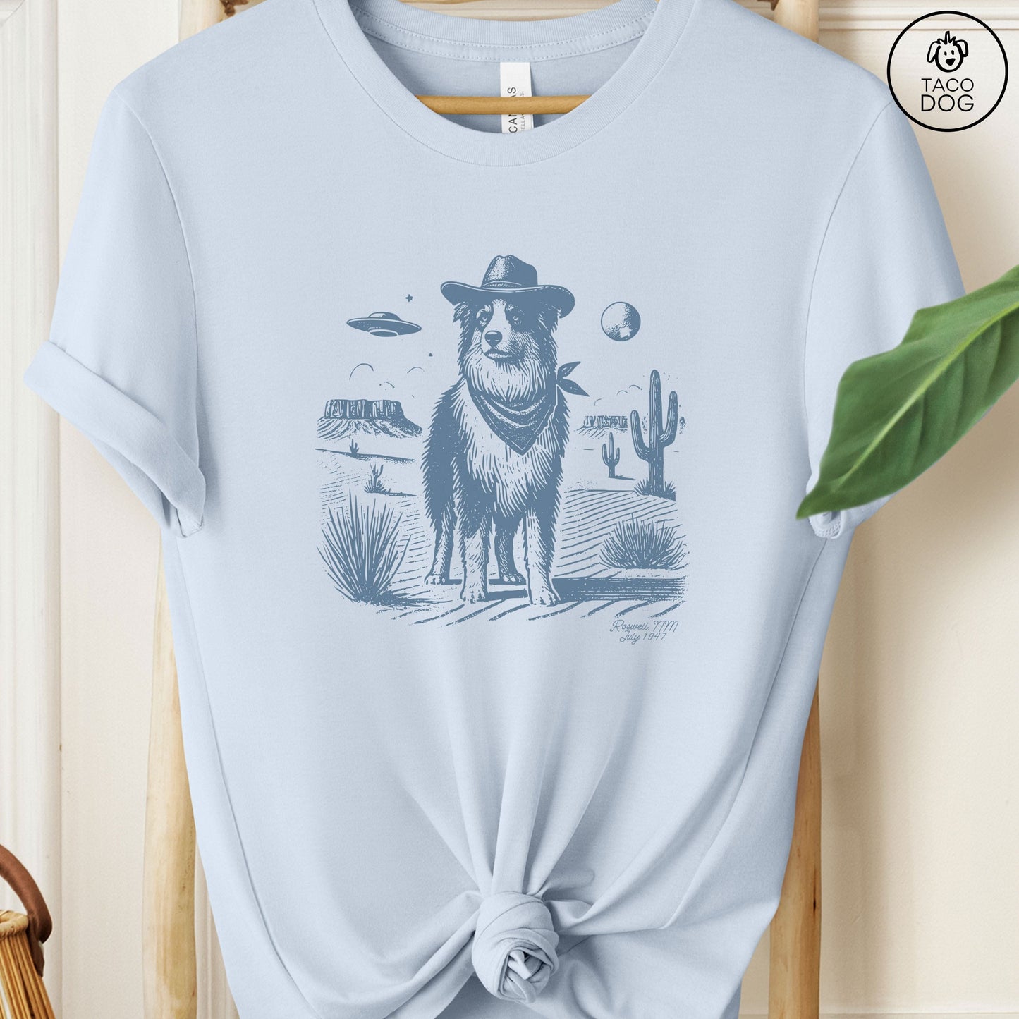 Australian Shepherd Aussie Cowboy Ink Space UFO T-Shirt