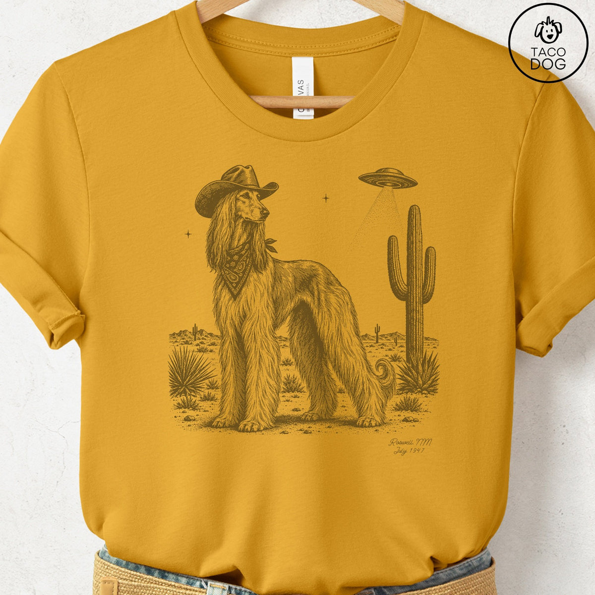 Afghan Hound Cowboy UFO T-Shirt