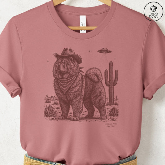 Chow Chow Cowboy UFO T-Shirt