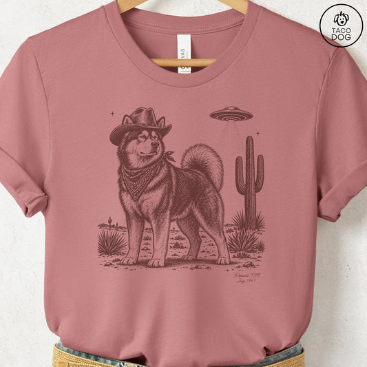 Malamute Cowboy UFO T-Shirt