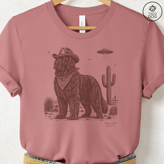 Newfoundland Cowboy UFO T-Shirt Heather Mauve Taco-Dog