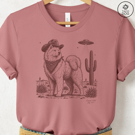 Samoyed Cowboy UFO T-Shirt