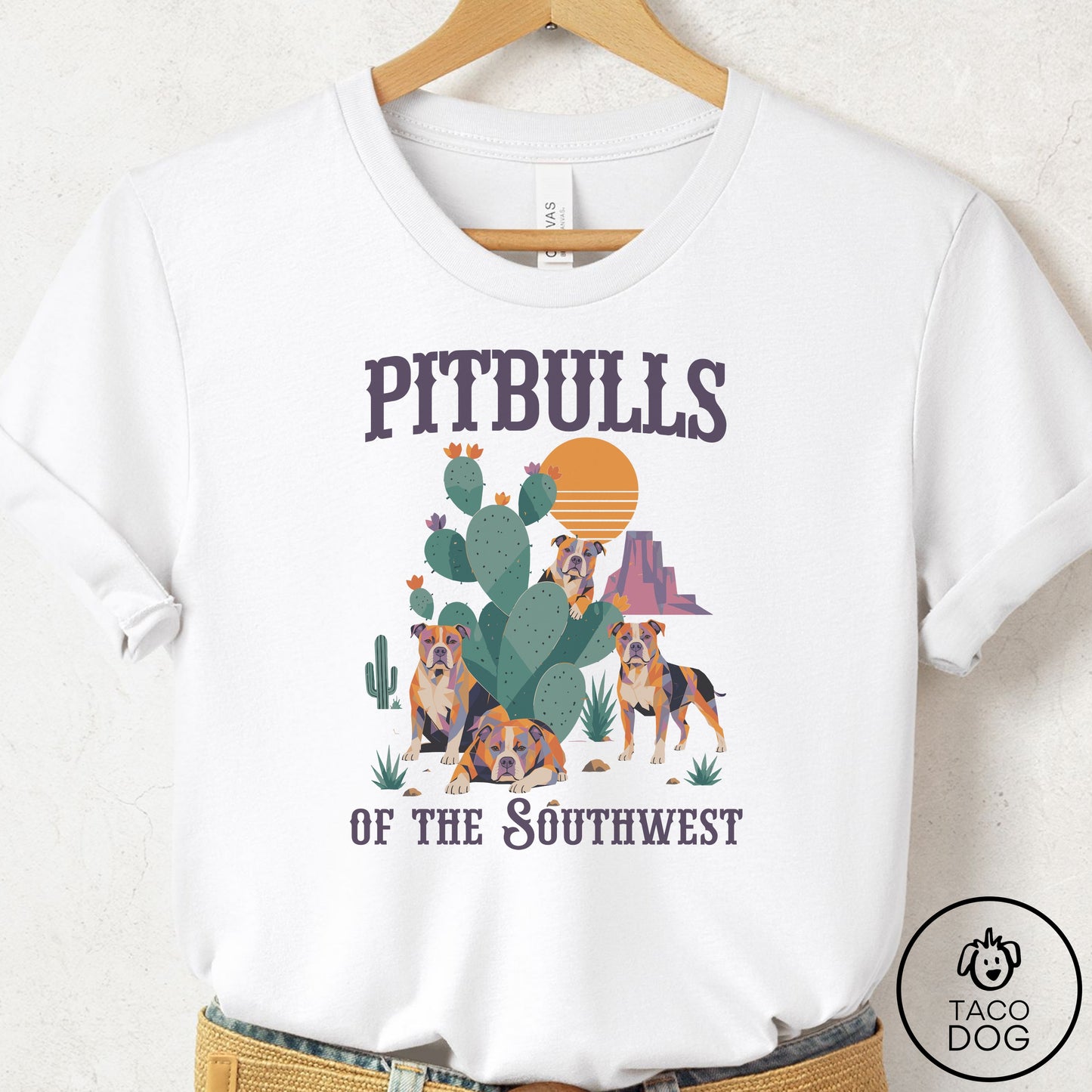 Pitbull of the Southwest T-Shirt White Taco-Dog
