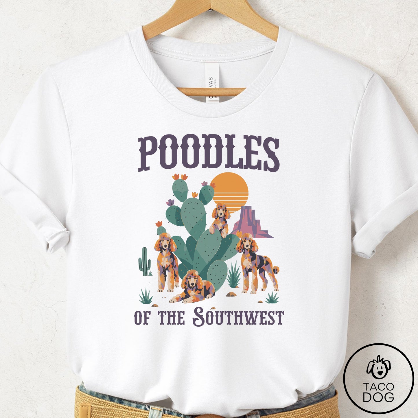 Poodle of the Southwest T-Shirt White Taco-Dog