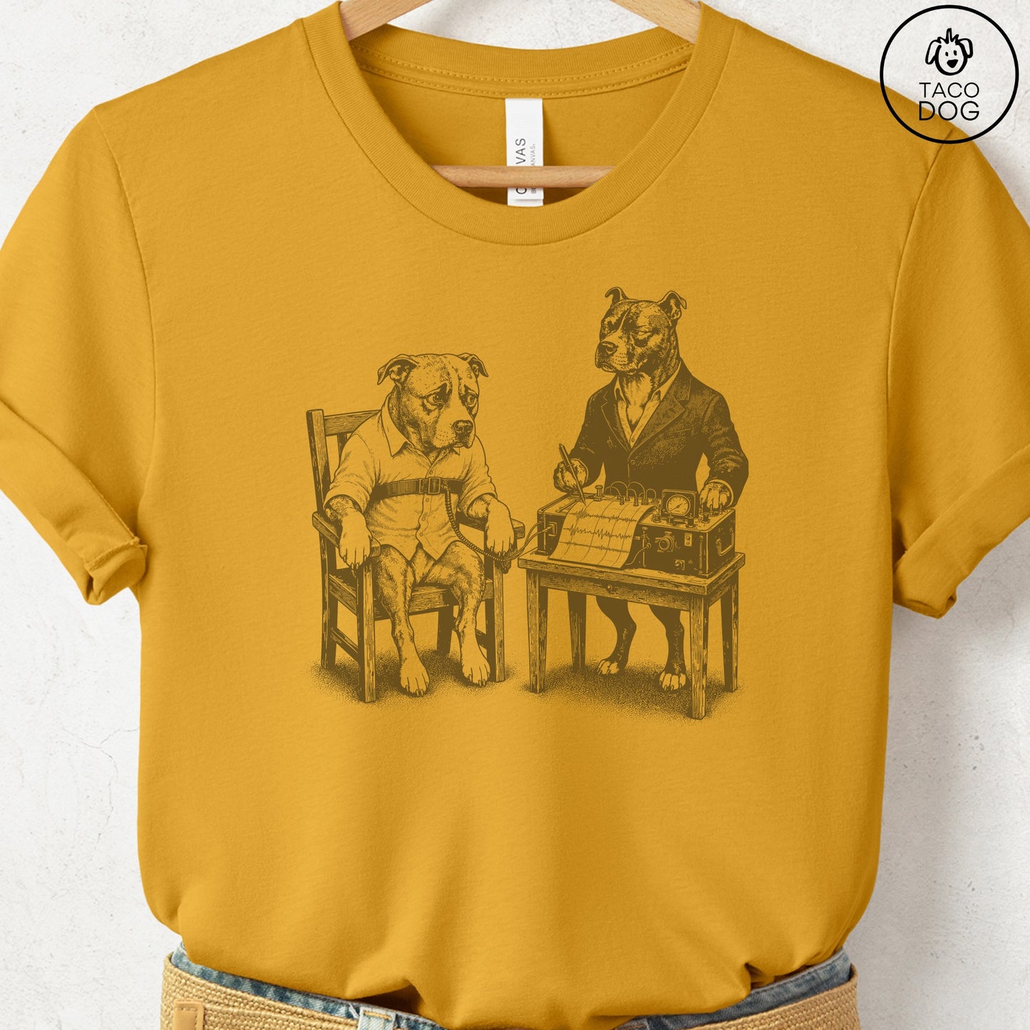 Pitbull Polygraph T-Shirt Mustard Taco-Dog