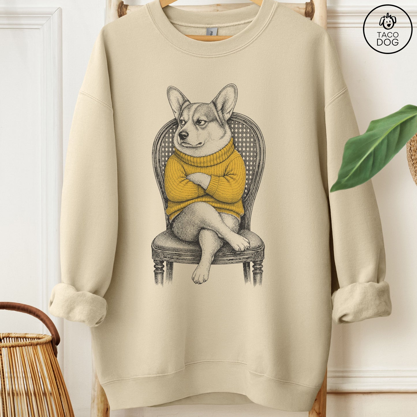 Corgi Reluctant Turtleneck Sweatshirt