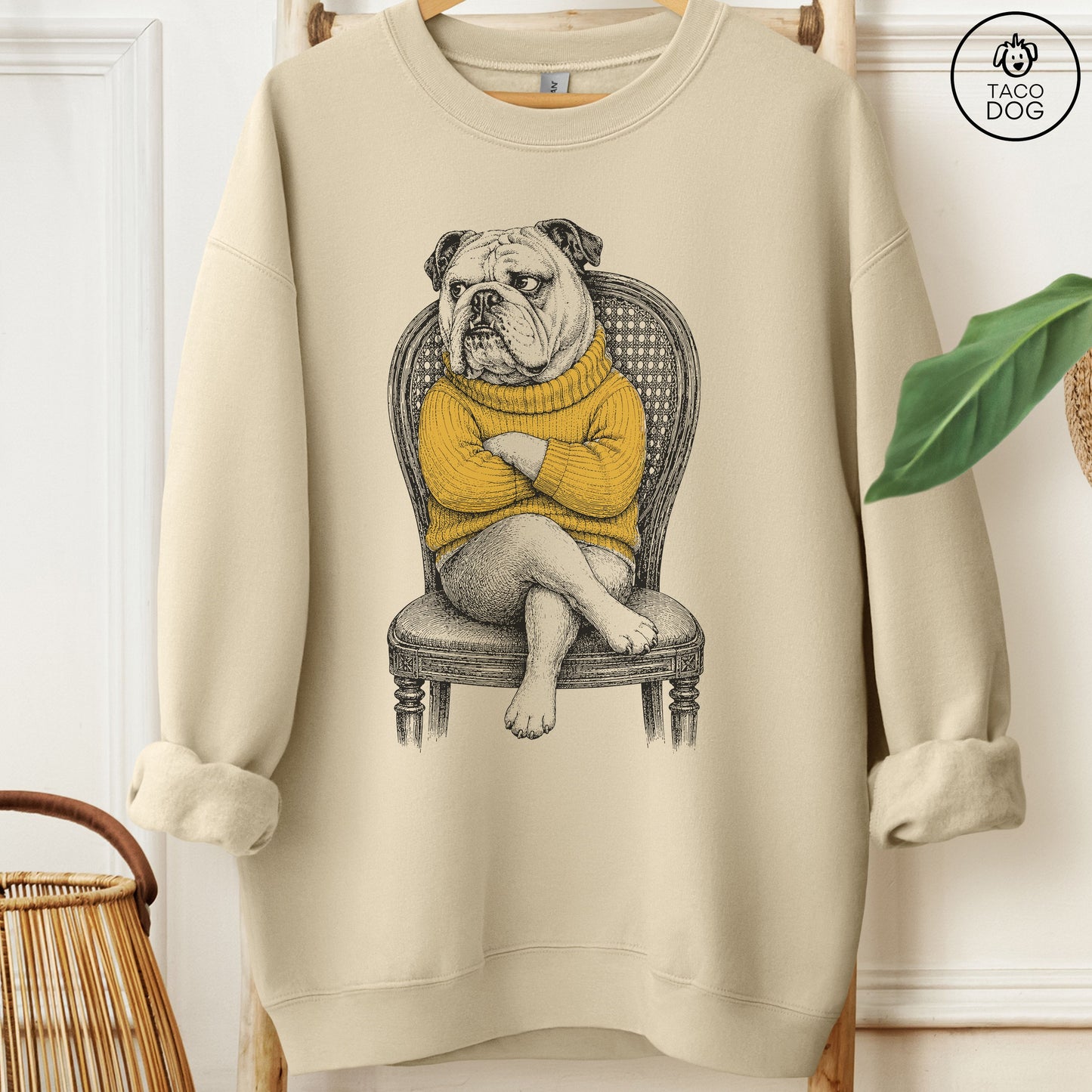English Bulldog Reluctant Turtleneck Sweatshirt