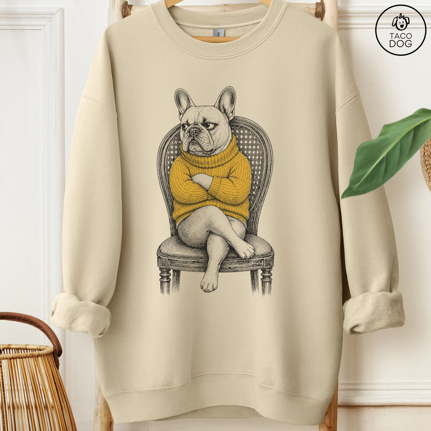 French Bulldog Frenchie Reluctant Turtleneck Sweatshirt