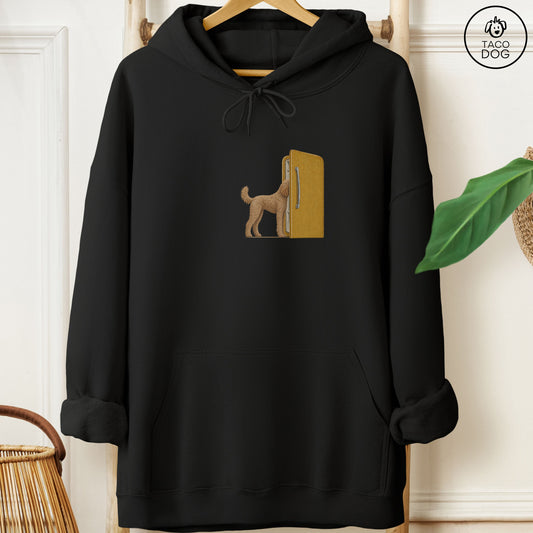 Doodle Refrigerator Hoodie Black Taco-Dog