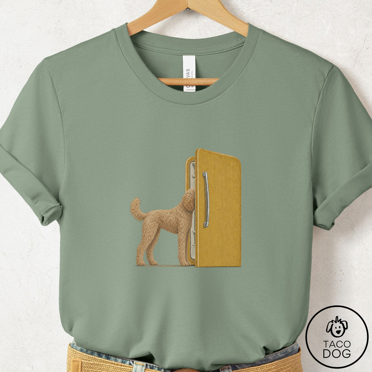 Doodle Refrigerator T-Shirt Sage Taco-Dog