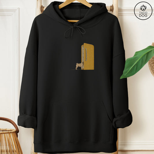 Pug Refrigerator Hoodie Black Taco-Dog