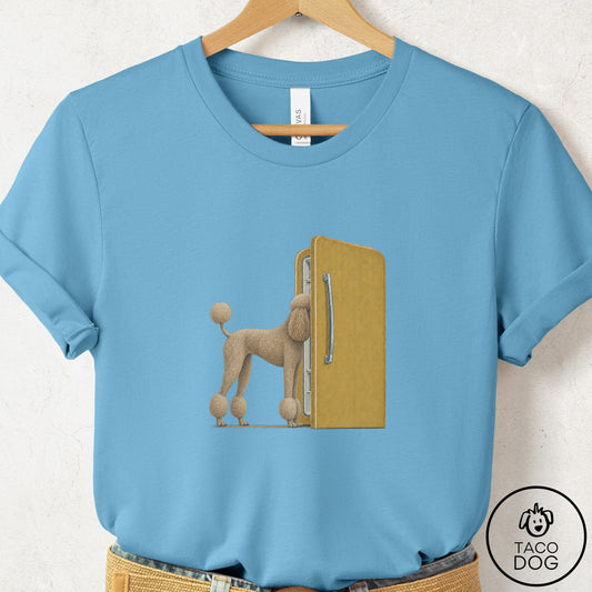 Poodle Refrigerator T-Shirt Ocean Blue Taco-Dog