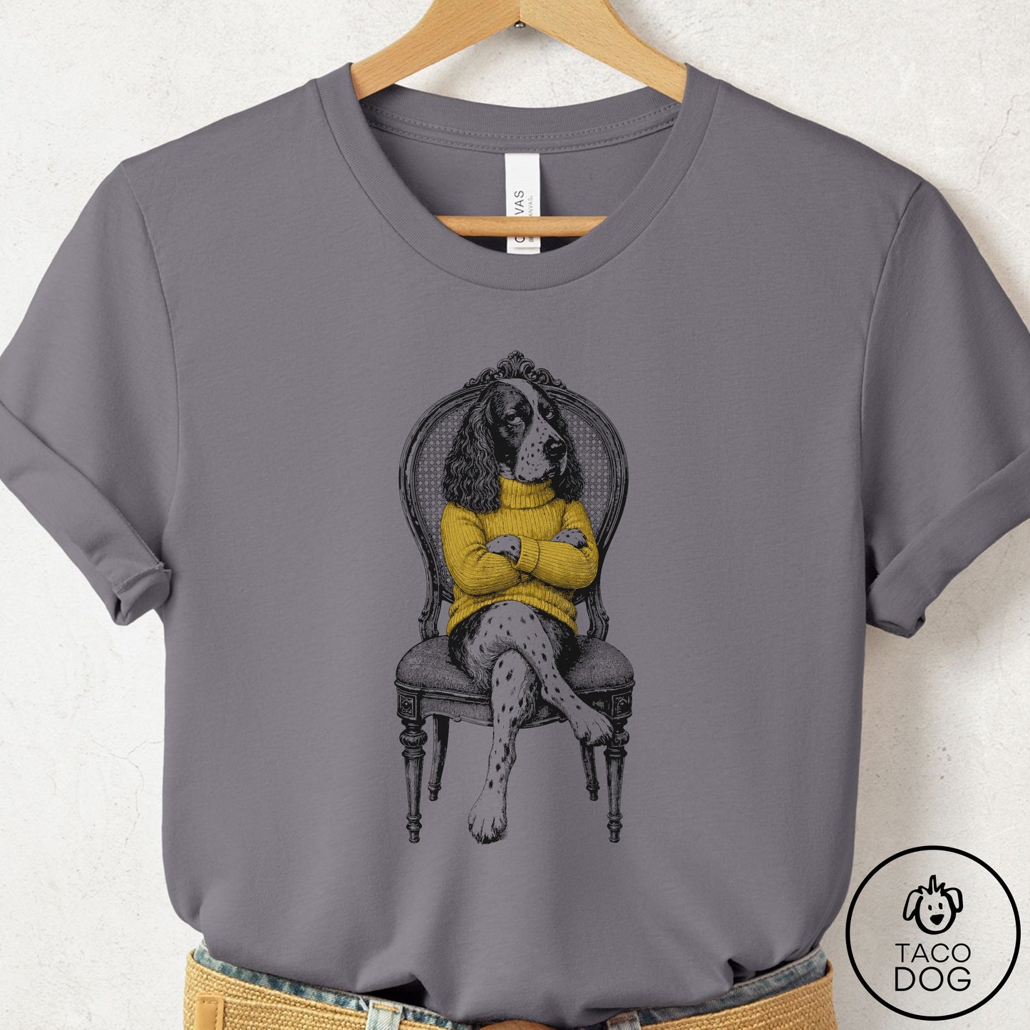 Springer Spaniel Reluctant T-Shirt Storm Taco-Dog