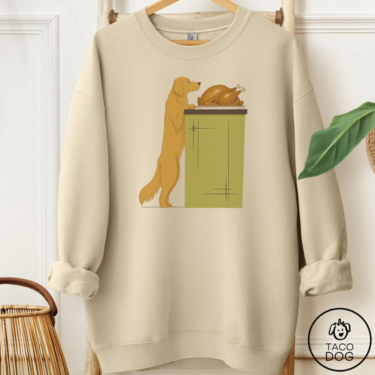 Golden Retriever Turkey Sweatshirt Sand Taco-Dog