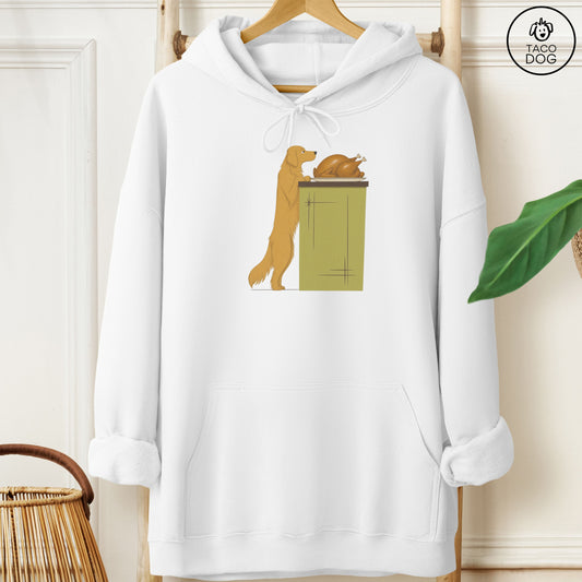 Golden Retriever Turkey Hoodie White Taco-Dog