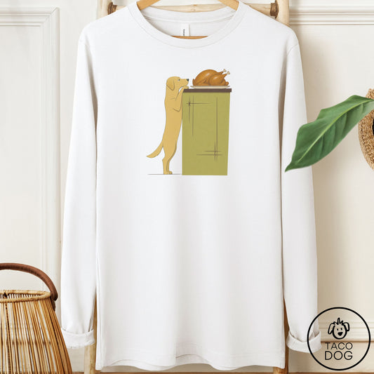 Labrador Retriever Turkey Long Sleeve Tee White Taco-Dog