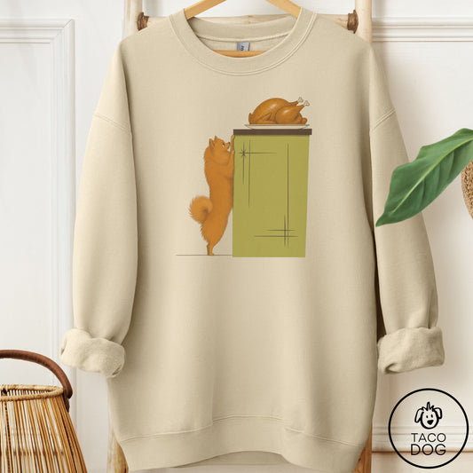 Pomeranian Turkey Sweatshirt Sand Taco-Dog