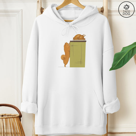 Pomeranian Turkey Hoodie White Taco-Dog