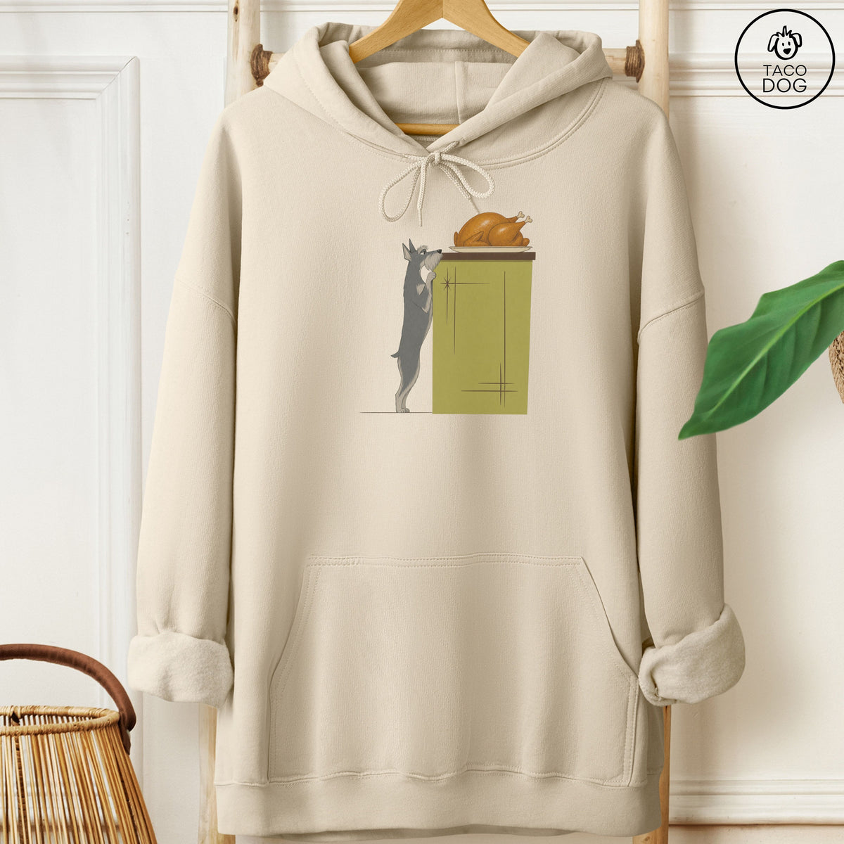 Schnauzer Turkey Hoodie Sand Taco-Dog