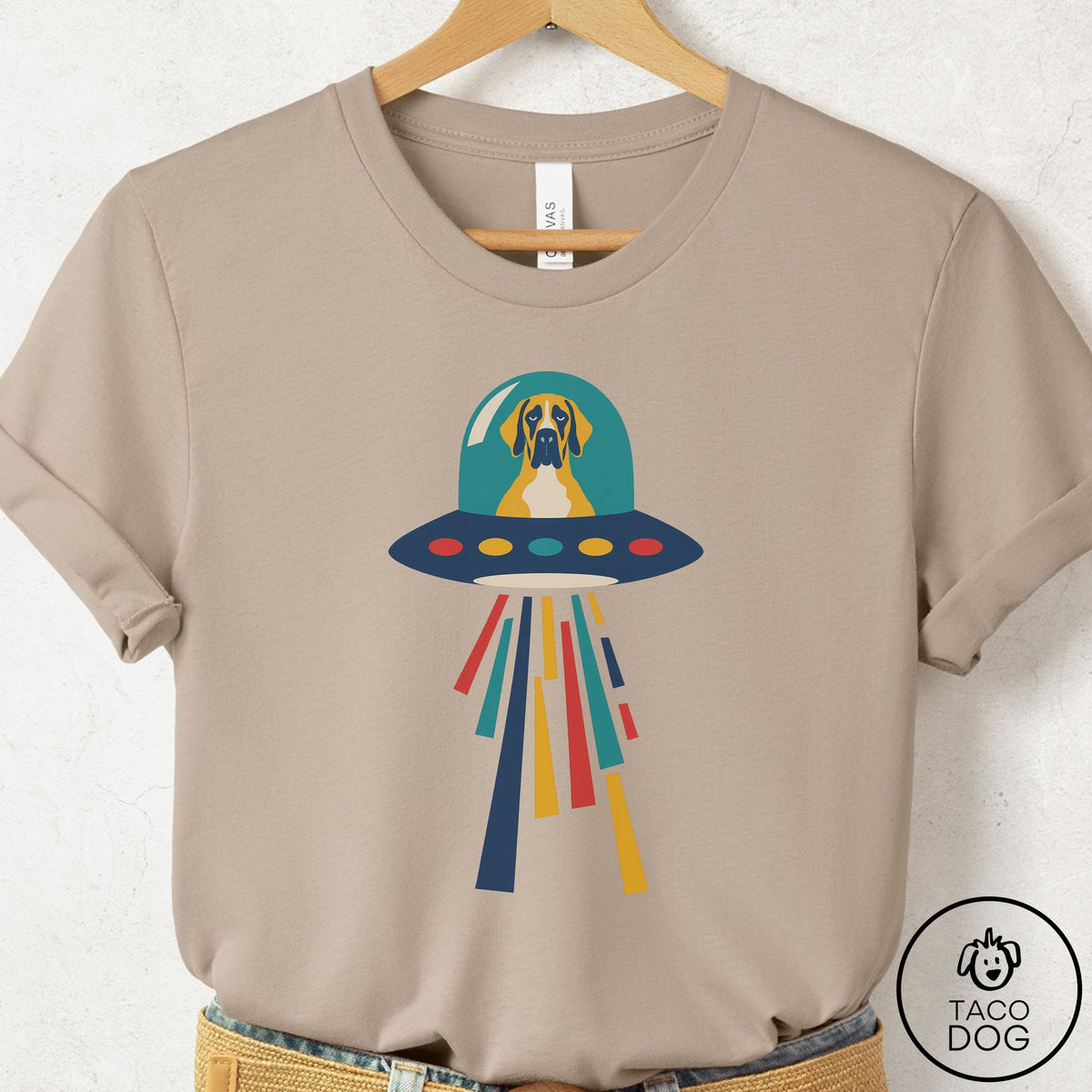 Great Dane UFO Joyride T-Shirt Tan Taco-Dog