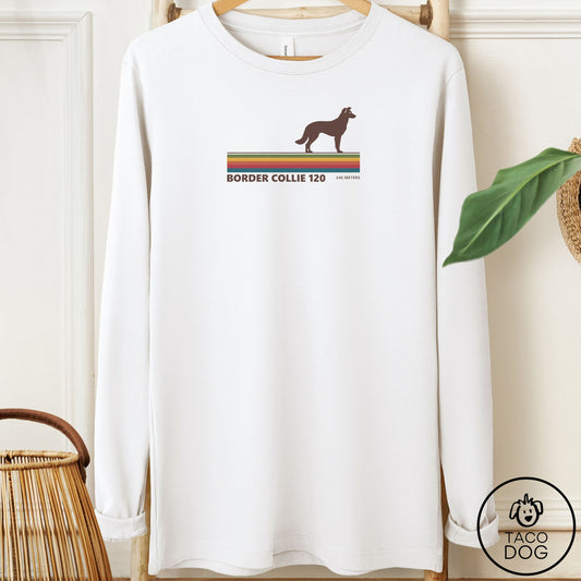 Border Collie VHS Long Sleeve Tee White Taco-Dog