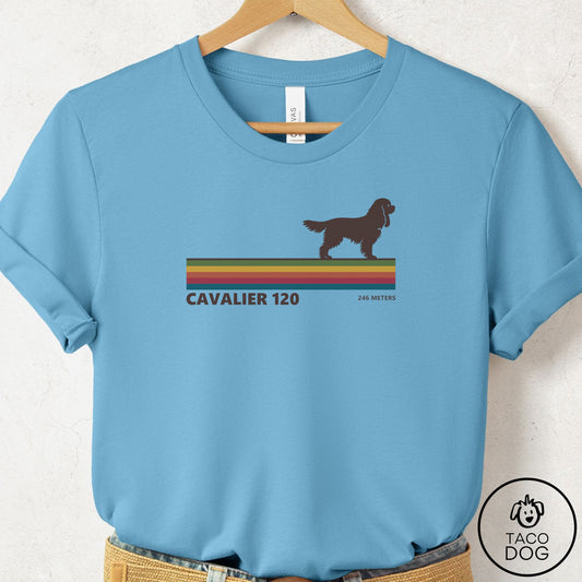 Cavalier King Charles Spaniel VHS T-Shirt Ocean Blue Taco-Dog