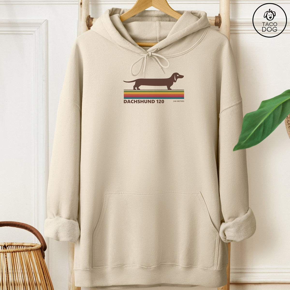 Dachshund VHS Hoodie Sand Taco-Dog