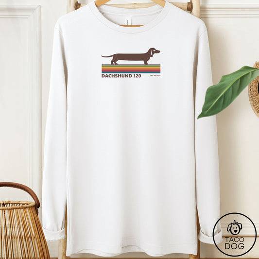 Dachshund VHS Long Sleeve Tee White Taco-Dog