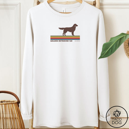 Golden Retriever VHS Long Sleeve Tee White Taco-Dog