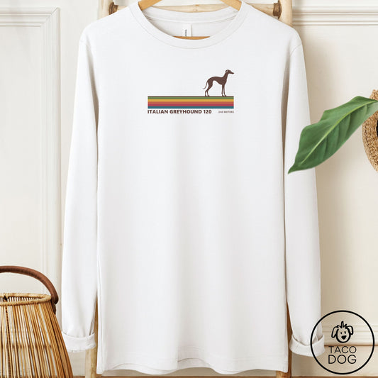 Italian Greyhound Whippet VHS Long Sleeve Tee White Taco-Dog