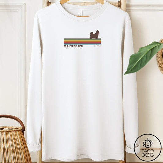 Maltese VHS Long Sleeve Tee White Taco-Dog
