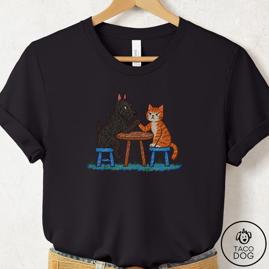 Scottie Arm Wrestling T-Shirt Black Taco-Dog