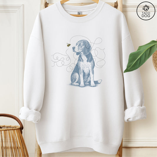 Beagle Bee Sweatshirt White Taco-Dog