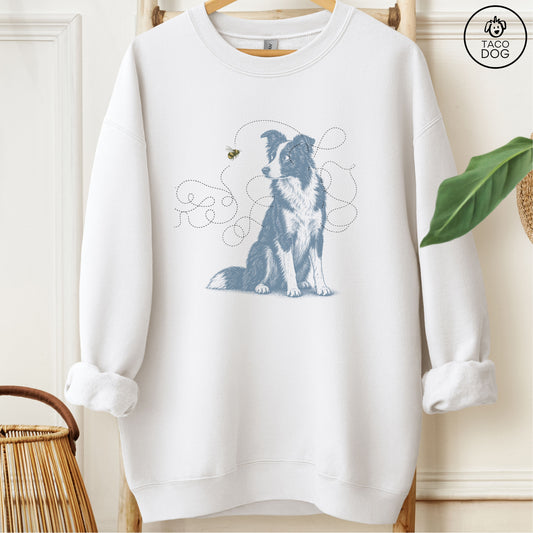 Border Collie Bee Sweatshirt White Taco-Dog