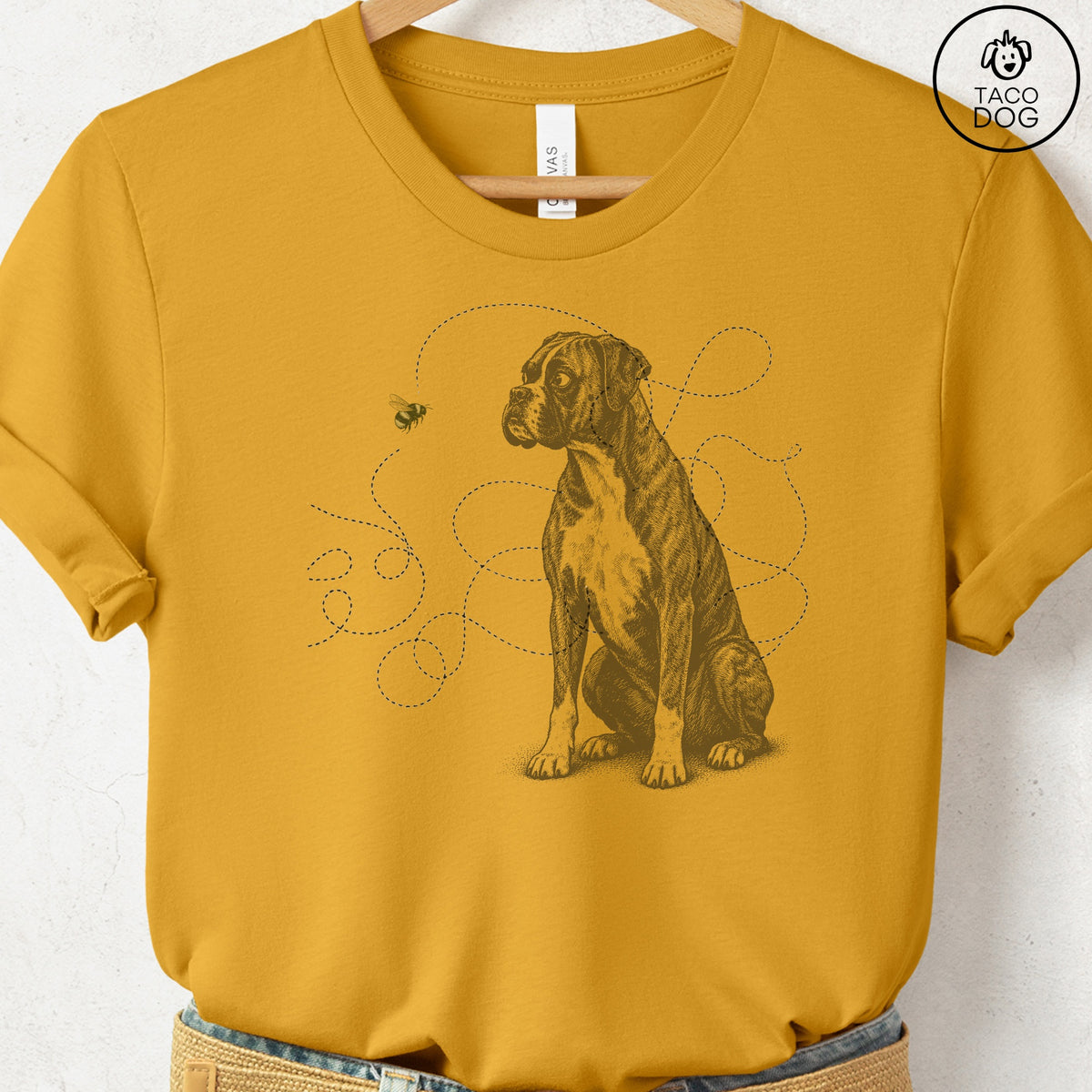 Boxer Bee T-Shirt Mustard Taco-Dog