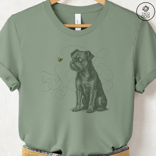 Brussels Griffon Bee T-Shirt Sage Taco-Dog