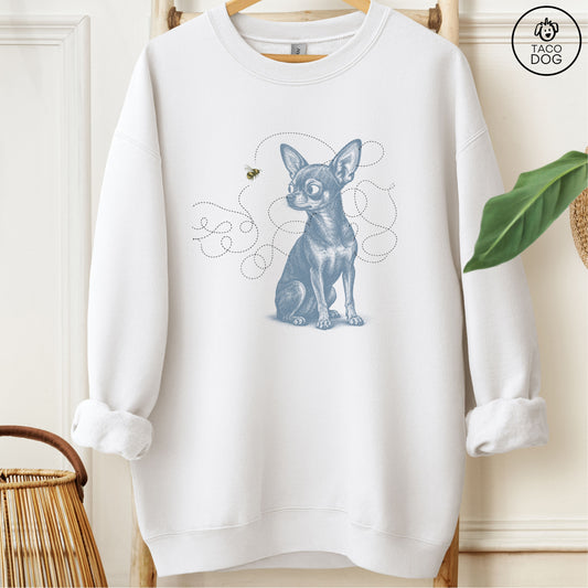 Chihuahua Bee Sweatshirt White Taco-Dog