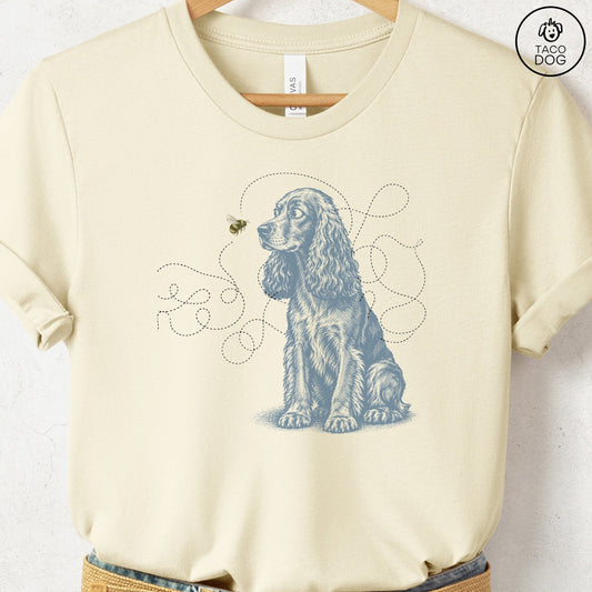 Cocker Spaniel Bee T-Shirt Natural Taco-Dog