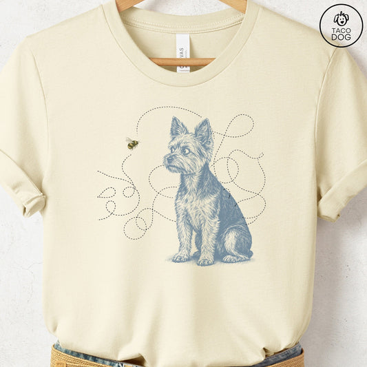Yorkshire Terrier Yorkie Bee T-Shirt Natural Taco-Dog