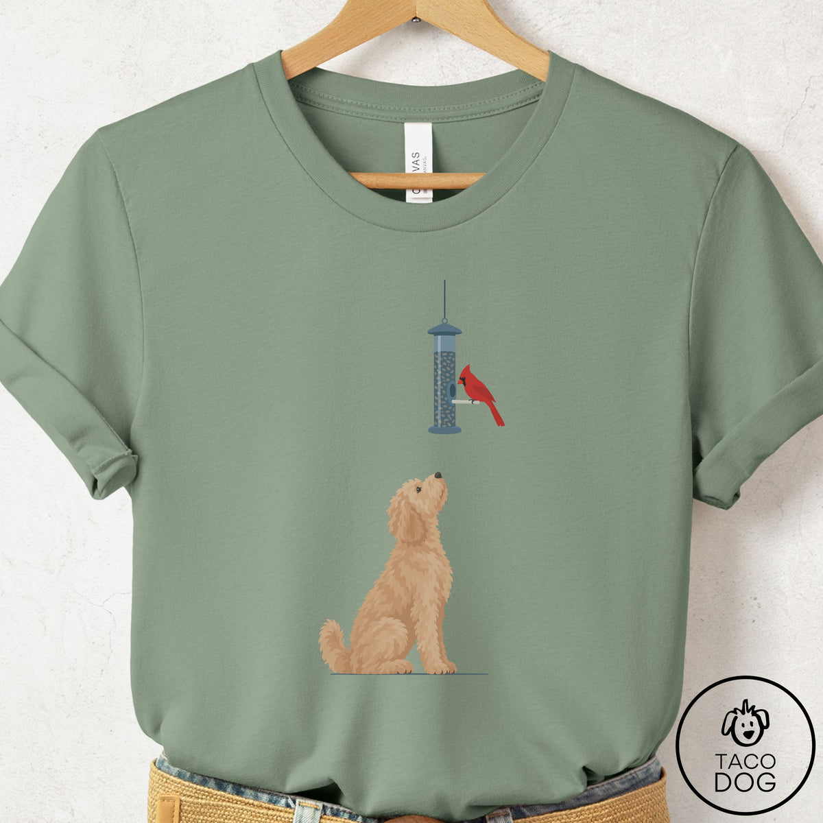 Doodle Birder T-Shirt Sage Taco-Dog