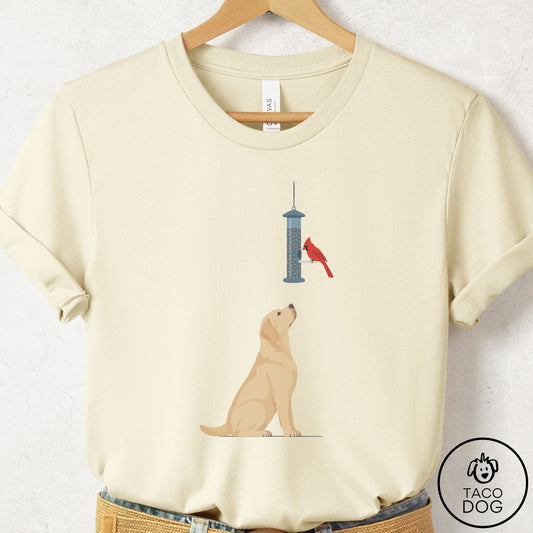 Labrador Retriever Birder T-Shirt Natural Taco-Dog