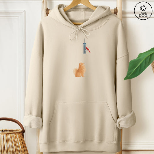 Pomeranian Birder Hoodie Sand Taco-Dog