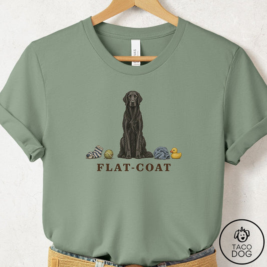 Flat-Coated Retriever Breed Kit T-Shirt Sage Taco-Dog